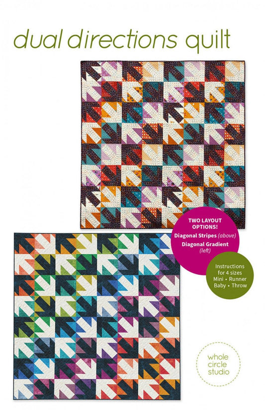 SALE Dual Directions Quilt PATTERN - QT Fabrics - Instructions Only - Vibe 45" - Pieced Pattern - Fat Quarter Friendly