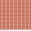 Image of A Spoonful of Sugar Plaid Poppins Apricot quilting cotton fabric by Jennifer Long for Riley Blake Designs. Features plaid on an orange background. Cute Little Fabric Shop