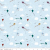 Image of A Spoonful of Sugar Let's Go Fly A Kite Sky quilting cotton fabric by Jennifer Long for Riley Blake Designs. Features kites on a blue background. Cute Little Fabric Shop