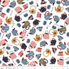 Image of A Spoonful of Sugar Tea & Sugar Cloud quilting cotton fabric by Jennifer Long for Riley Blake Designs. Features teapots on a white background. Cute Little Fabric Shop
