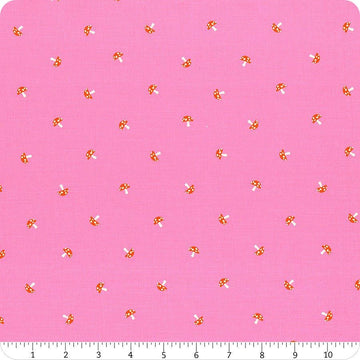 SALE Carousel Mushrooms RS0100 Flamingo - Moda Fabrics - Tiny Novelty Mushrooms Blender Fungi - Ru- Star Society - Quilting Cotton Fabric