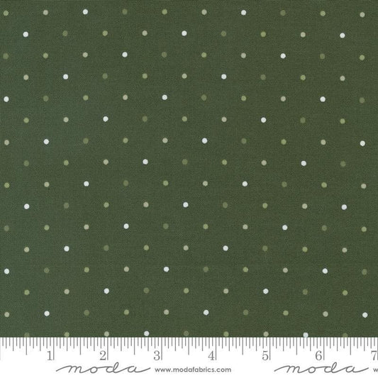 10" End of Bolt - SALE Magic Dot 5230 Forest - Moda Fabrics - Polka Dots Dotted - Quilting Cotton Fabric