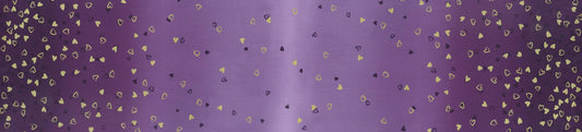 DEAL I Heart Ombre METALLIC 10875 Aubergine - Moda - Light to Darker Purple with Gold SPARKLE Stars - Quilting Cotton Fabric