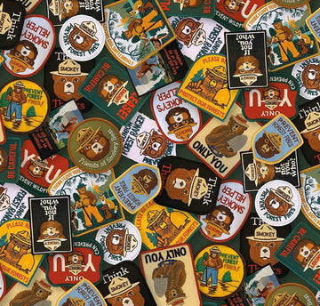 Friends of Smokey Bear Patches CD16506 Multi - Riley Blake Designs - Badges Patch Symbols - Quilting Cotton Fabric - Licensed Product