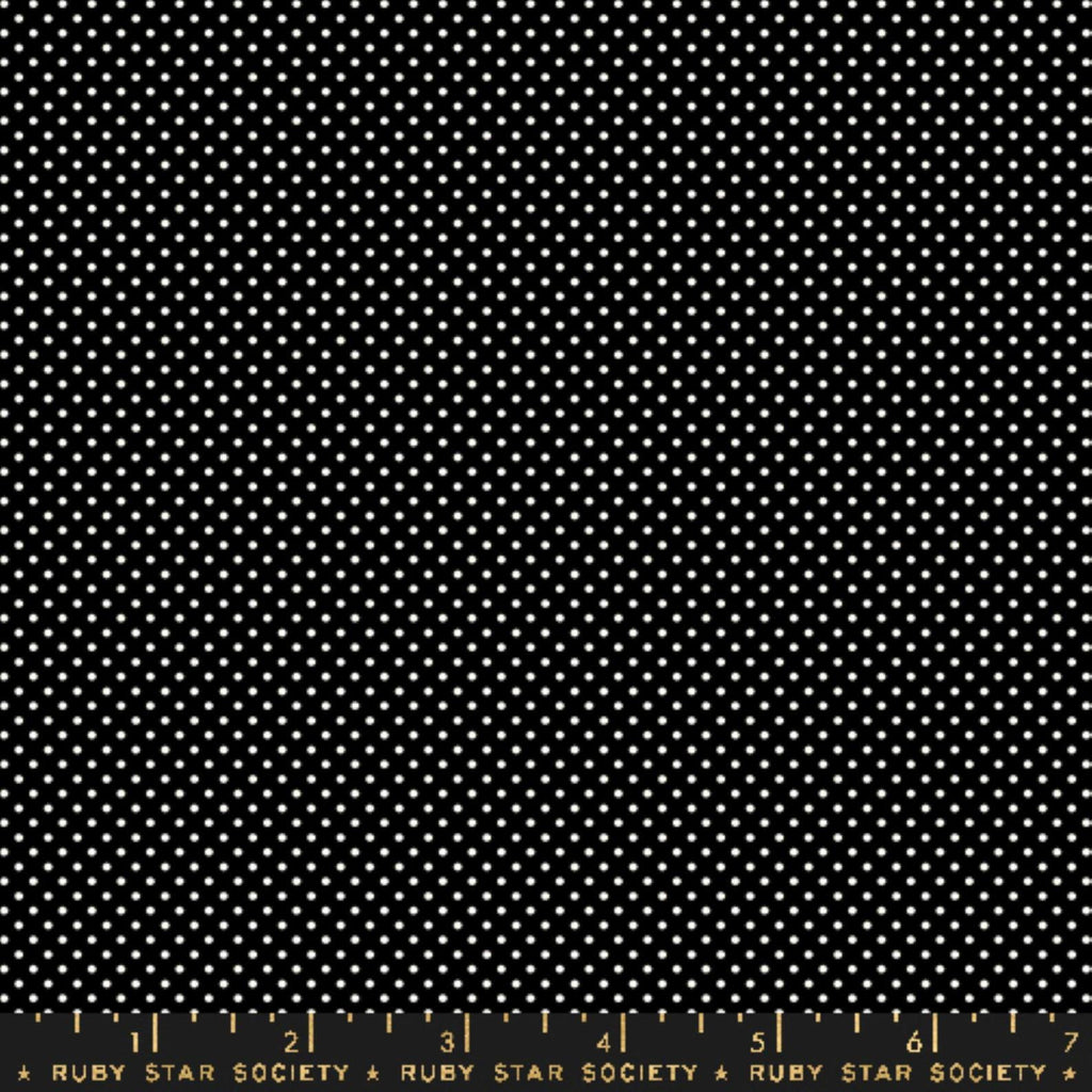 Ooh Lucky Lucky Dots RS4102 Black - Moda Fabrics - Mini Dot Ditsy - Ruby Star Society - Quilting Cotton Fabric