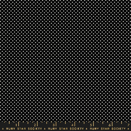 Fat Quarter End of Bolt - Ooh Lucky Lucky Dots RS4102 Black - Moda Fabrics - Mini Dot Ditsy - Ruby Star Society - Quilting Cotton Fabric