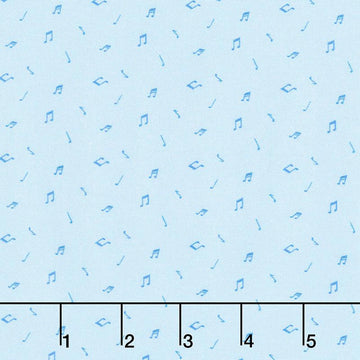 17" End of Bolt - SALE Woodland Musicians Tone on Tone DC9018 Breeze by Michael Miller - Light Blue Notes Music  - Quilting Cotton Fabric
