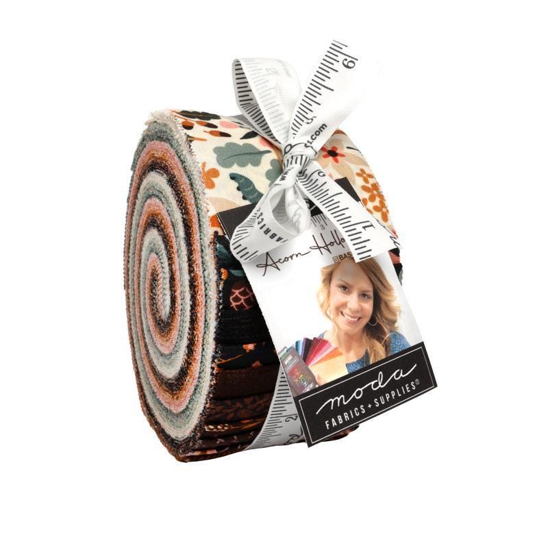 Acorn Hollow 2.5-Inch Jelly Roll Rolie Polie 40 pieces  - Moda Fabrics - Floral Flowers - Precut Bundle - Quilting Cotton Fabric
