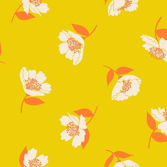 34" End of Bolt - SALE Juicy Floral RS0089 Golden Hour - Moda Fabrics - Novelty Flowers Leaves - Quilting Cotton Fabric