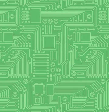 SALE Stem Squad Circuit Board DC9722 Green - Michael Miller - STEM Science Technology Engineering Mathematics - Quilting Cotton Fabric