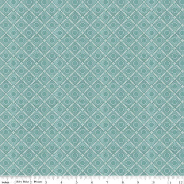 Image of Ambleside Peels Blue quilting cotton fabric by Amanda Niederhauser for Riley Blake Designs. Features a geometric design on a blue background. Cute Little Fabric Shop