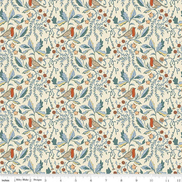 Image of Ambleside Main Cream quilting cotton fabric by Amanda Niederhauser for Riley Blake Designs. Features flowers on a cream background. Cute Little Fabric Shop