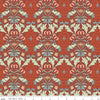 Image of Ambleside Tapestry Adobe quilting cotton fabric by Amanda Niederhauser for Riley Blake Designs. Features flowers on a red background. Cute Little Fabric Shop