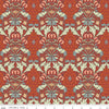 Image of Ambleside Tapestry Adobe quilting cotton fabric by Amanda Niederhauser for Riley Blake Designs. Features flowers on a red background. Cute Little Fabric Shop