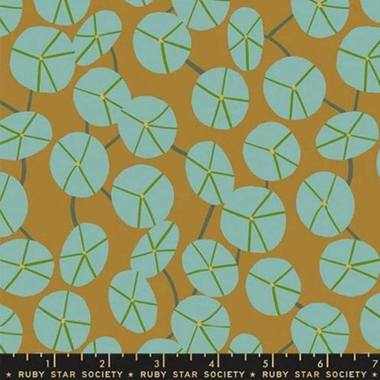SALE Calathea Pilea RS5188 Suede - Moda Fabrics - Chinese Money Plant Leaf Leaves - Ru- Star - Quilting Cotton Fabric