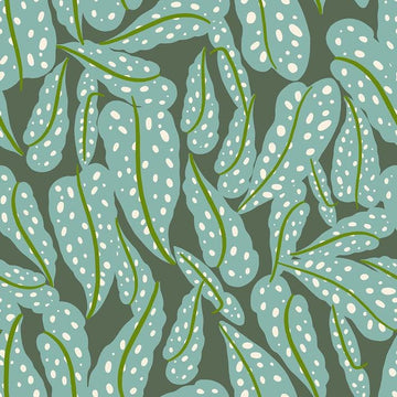 Calathea Floral RS5187 Seaweed - Moda Fabrics - Spotted Leaves Leaf - Ru- Star - Quilting Cotton Fabric