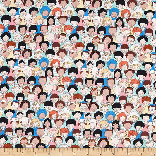 Wonderful World Children of the World DH9374 Multi - Michael Miller Fabrics - Images of Children - Quilting Cotton Fabric