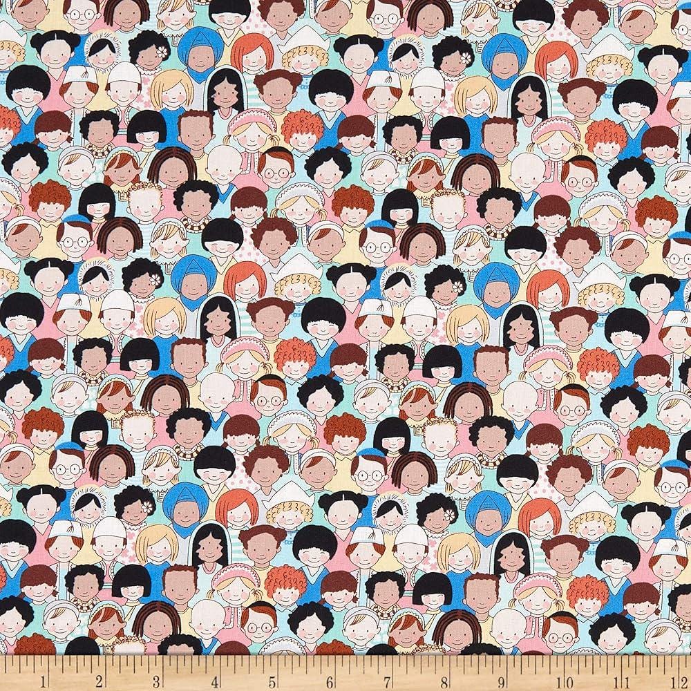 Wonderful World Children of the World DH9374 Multi by Michael Miller Fabrics - Images of Children - Quilting Cotton Fabric