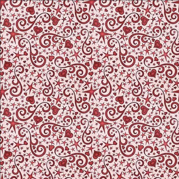 Hearts & Hugs Hearts And Scroll 31651 Pink P - QT Fabrics - Shapes Stars Hearts Swirls - Quilting Cotton Fabric
