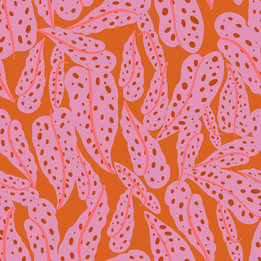 Calathea Floral RS5187 Pecan - Moda Fabrics - Spotted Leaves Leaf - Ru- Star - Quilting Cotton Fabric