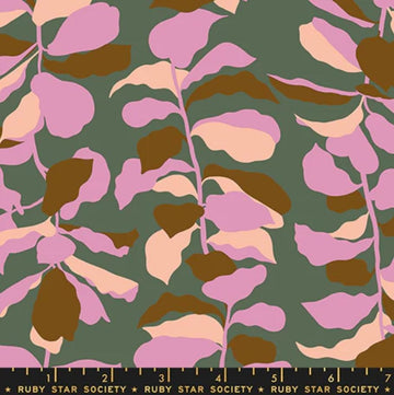 SALE Calathea Fiddle RS5186 Seaweed - Moda Fabrics - Leaves Leaf Fig Plants - Ru- Star - Quilting Cotton Fabric