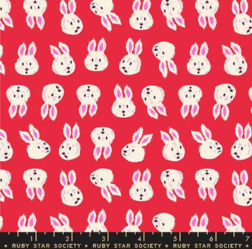 Hello Alice Rabbit RS2125 Ru- - Moda Fabrics - Bunny Bunnies White Rabbit - Ru- Star - Quilting Cotton Fabric