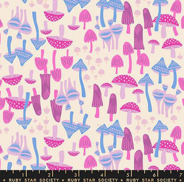 Hello Alice Mushroom RS2124 Shell - Moda Fabrics - Nature Outdoors Fungi Plants - Ru- Star - Quilting Cotton Fabric