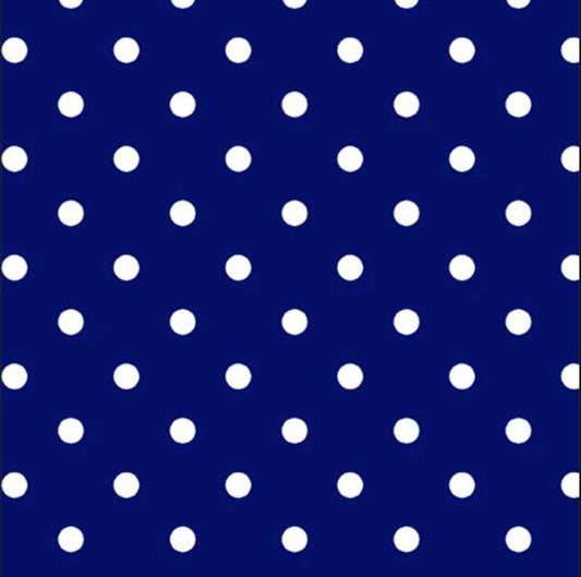 Fat Quarter End of Bolt Piece CLEARANCE Dots and Stripes and More Small Dot 28892 N Navy  QT Fabrics Polka Dot Dotted Quilting Cotton Fabric