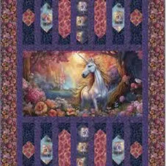 SALE Mandapa digital quilt top - Kari Nichols - Mystical Unicorns - QT Fabrics - Digital Quilt Top - Quilting Cotton