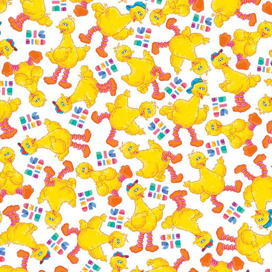 Fat Quarter End of Bolt Piece - SALE Sesame Street Big Bird 28547-Z  - QT Fabrics - Quilting Cotton Fabric