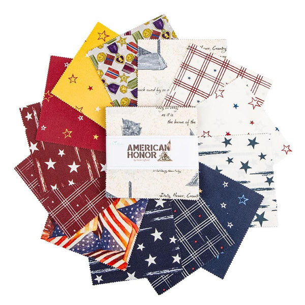 SALE American Honor Charm Pack 5" Stacker Bundle 5-17090-42 - Riley Blake Designs - 42 piece Precut Pre cut - Quilting Cotton Fabric
