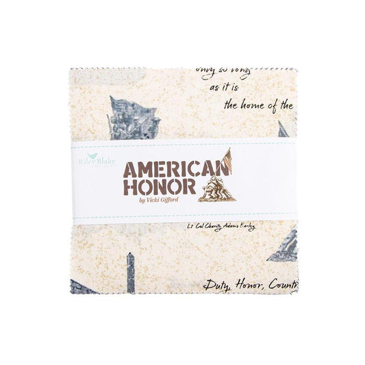American Honor 5" Stacker 42-Piece Precut Bundle 5-17090-42 - Riley Blake Quilting Cotton Fabric
