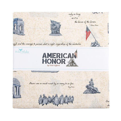 SALE American Honor Layer Cake 10" Stacker Bundle 10-17090-42 - Riley Blake Designs - 42 piece Precut Pre cut - Quilting Cotton Fabric