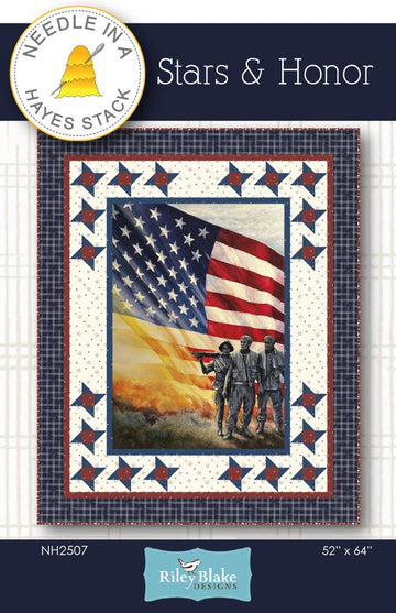 SALE Stars & Honor Quilt PATTERN P214 - Needle in a Hayes Stack - Riley Blake Designs - INSTRUCTIONS Only - Patriotic - Panel Quilt