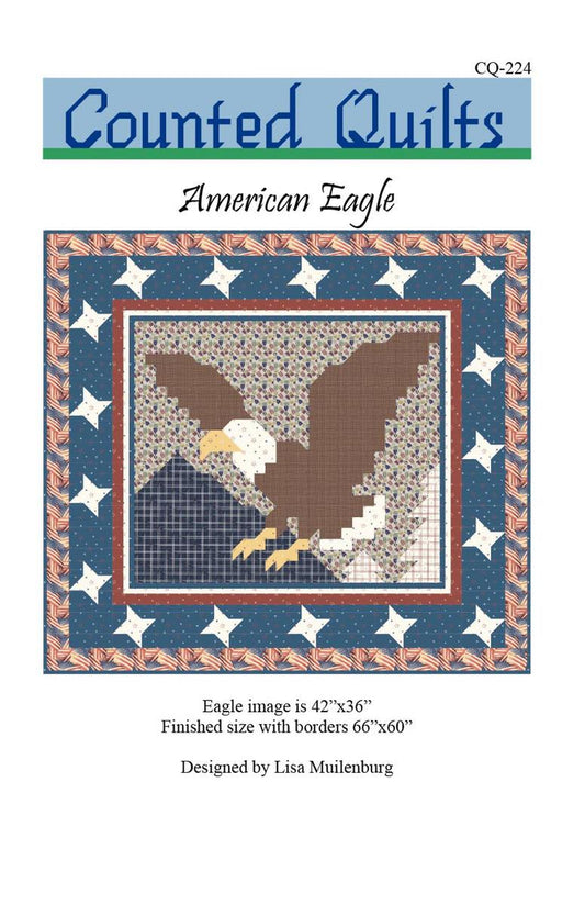 DEAL American Eagle Quilt PATTERN P181 - Lisa Muilenburg of Counted Quilts - Riley Blake Designs - INSTRUCTIONS Only - Patriotic Bird Stars