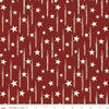 Image of American Honor Stars & Stripes Barn Red quilting cotton fabric by Vicki Gifford for Riley Blake Designs. Features stars on a red background. Cute Little Fabric Shop