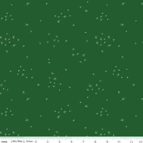 SALE Christmas with Scaredy Cat Snow C13537 Forest - Riley Blake Designs - Xmas Snowflakes - Quilting Cotton Fabric