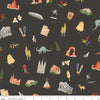 Image of Utah Main Espresso quilting cotton fabric by Kelsey Carlson for Riley Blake Designs. Features state treasures on a brown background. Cute Little Fabric Shop