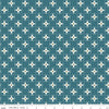 Image of Utah Quilt Squares Blue quilting cotton fabric by Kelsey Carlson for Riley Blake Designs. Features floral blocks on a blue background. Cute Little Fabric Shop