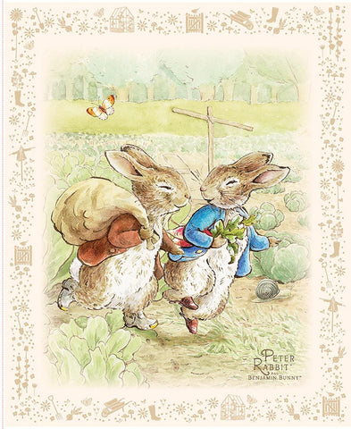 SALE Peter Rabbit™ and Benjamin Bunny™ Panel PD17255 - Riley Blake Designs - DIGITALLY PRINTED - Quilting Cotton Fabric - Licensed Product