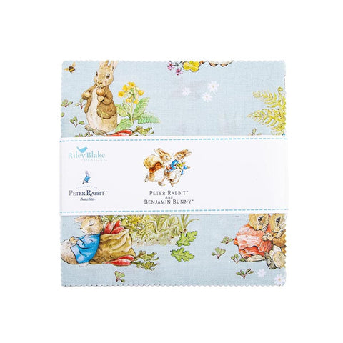 SALE Peter Rabbit™ and Benjamin Bunny™ Charm Pack 5" Stacker Bundle 42 pieces 5-17250-42  - Riley Blake Quilting Fabric - Licensed Product