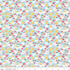 Fat Quarter End of Bolt - SALE Down on the Farm Chickens C10074 Blue -Riley Blake - Children's Juvenile Chickens Eggs Worms -Quilting Cotton