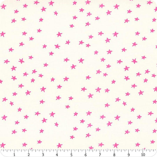 Starry Blenders Star RS4109 Neon Pink - Moda Fabrics - Small Scattered Novelty Stars - Ru- Star - Quilting Cotton Fabric
