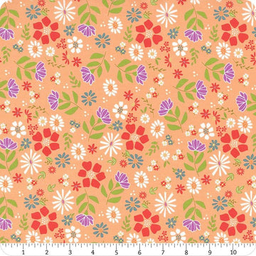 SALE Laguna Sunrise Main 37680 Caltaloupe - Moda Fabrics - Floral Flowers - Quilting Cotton Fabric