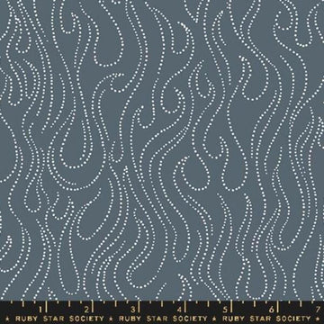 SALE Teddy & The Bears Flame RS2109 Ghostly - Moda Fabrics - Novelty Fire - Quilting Cotton Fabric