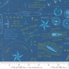 17" End of Bolt - High Flight Blueprint 45061 Harbor - Moda Fabrics - Map Text Diagram Drawing - Quilting Cotton Fabric