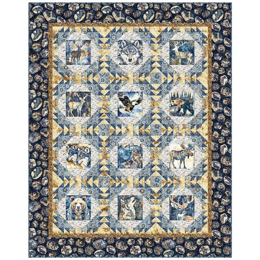 Mountain Splendor Wild Places Quilt Kit - QT Fabrics - Pattern Fabric - Nature Outdoors Animals Forest - Quilting Cotton Fabric