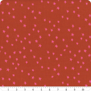 SALE Starry New Blender Stars RS4109 Cayenne - Moda Fabrics - Small Scattered Novelty Stars - Ru- Star - Quilting Cotton Fabric