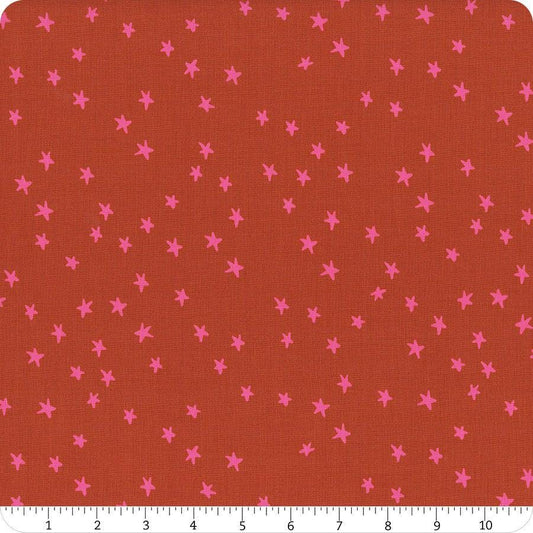 Starry New Blender Stars RS4109 Cayenne - Moda Fabrics - Small Scattered Novelty Stars - Ru- Star - Quilting Cotton Fabric