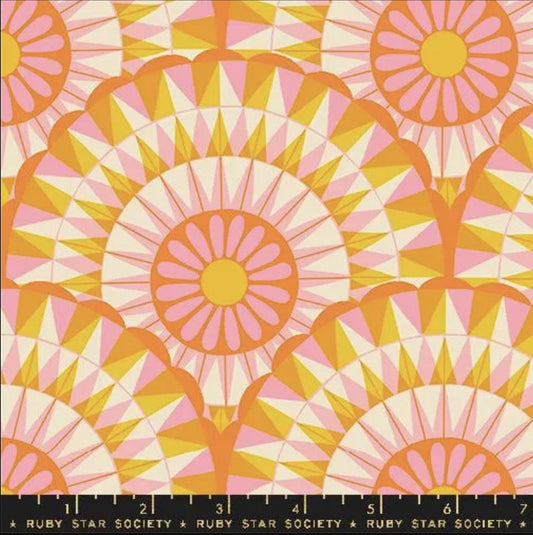 Carousel Geometrics RS0095 Zinnia - Moda Fabrics - Geometrics Novelty Vintage Retro - Ru- Star Society - Quilting Cotton Fabric